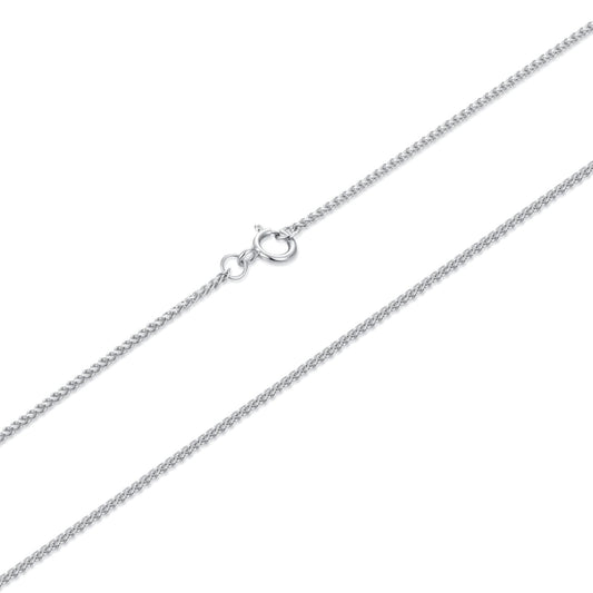 925 Sterling Silver + Plated White Gold 40cm Necklace