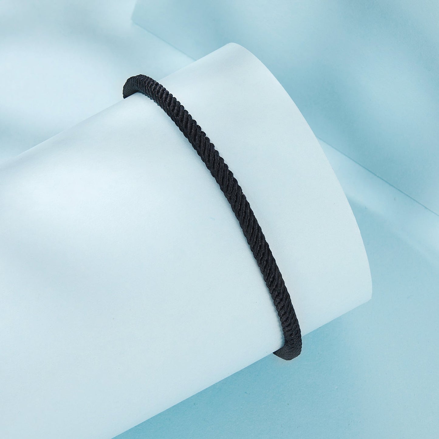 925 Sterling Silver and White Gold Plated Rope Bracelet for Men