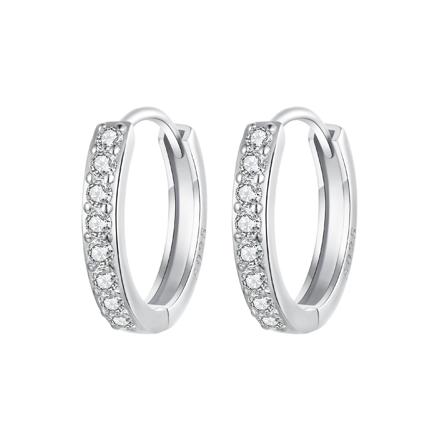 925 Sterling Silver Pavé Setting Gold Plated Earrings for Women