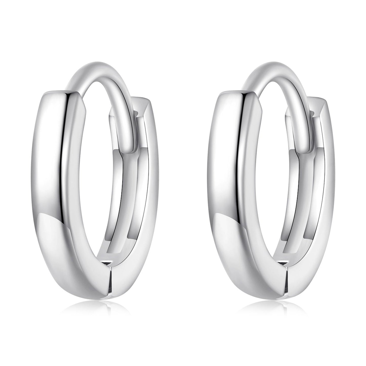 925 Sterling Silver Earrings for Women - Style A, 1.1x0.2cm, Platinum Plated