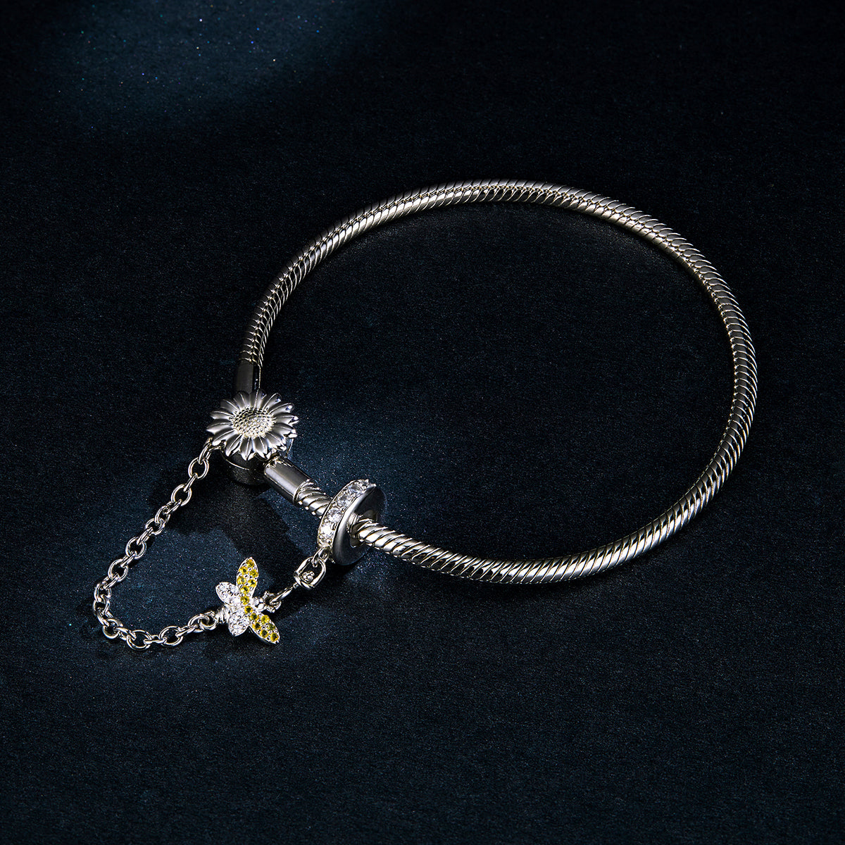 925 Sterling Silver Adjustable Length 17cm Bracelet for Women