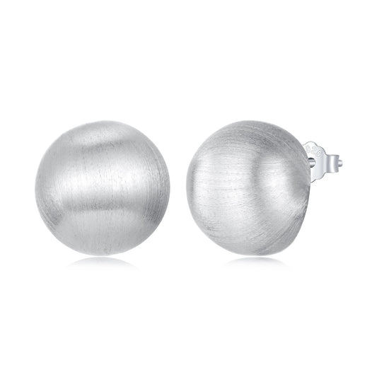 925 Sterling Silver 1.4cm White Gold Plated Earrings