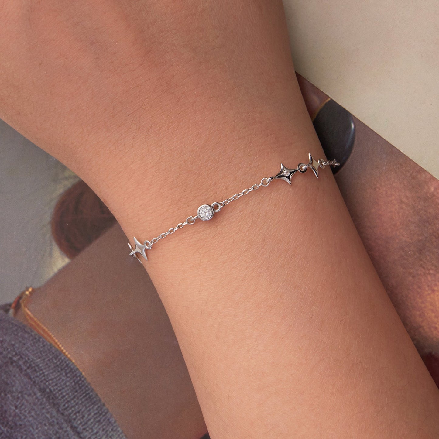925 Sterling Silver 15+6cm Pavé Setting CZ Bracelet for Women
