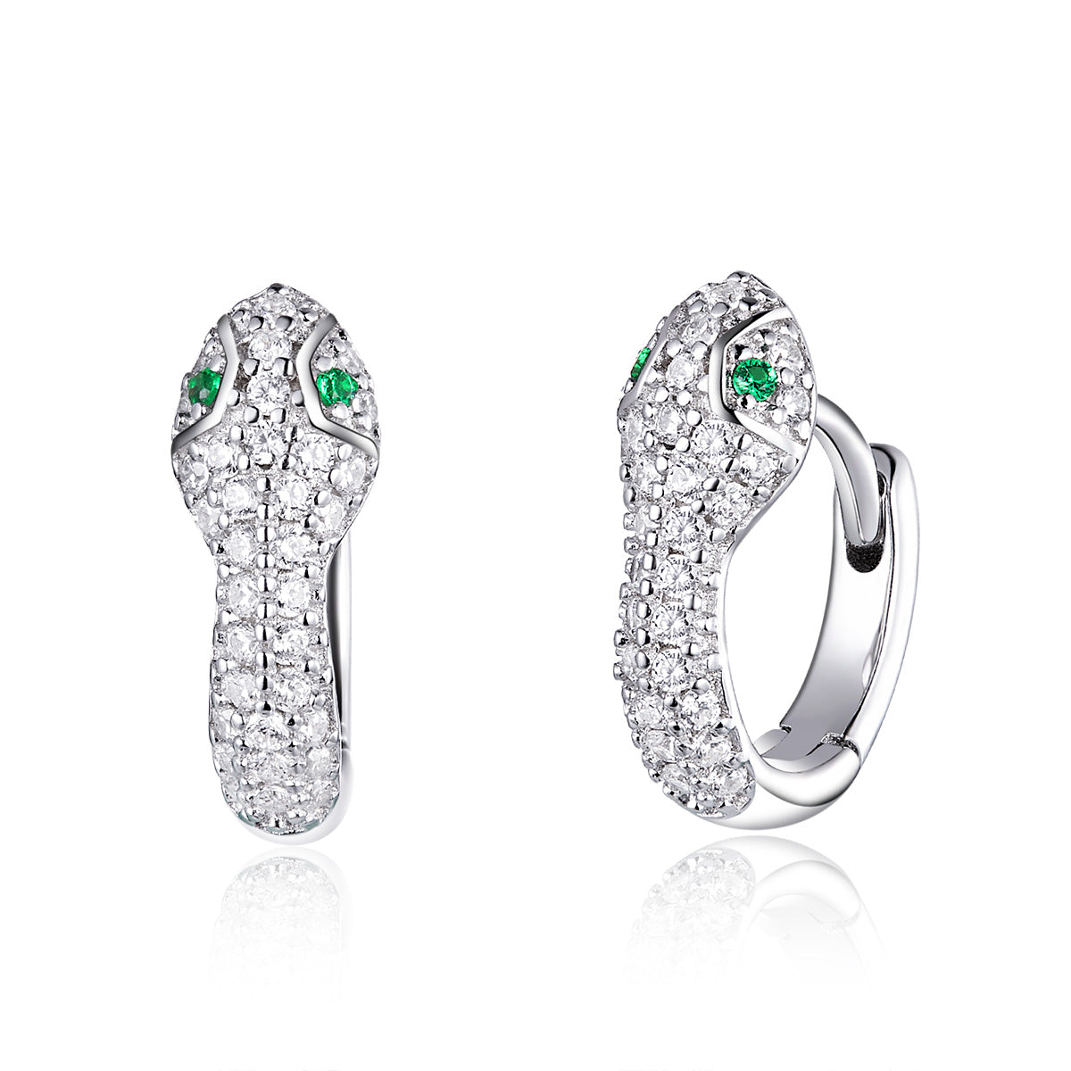 925 Sterling Silver Earrings with Plated Platinum and CZ for Women