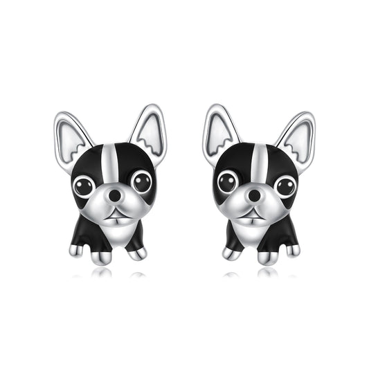 925 Sterling Silver Oxidized Enamel Earrings for Women