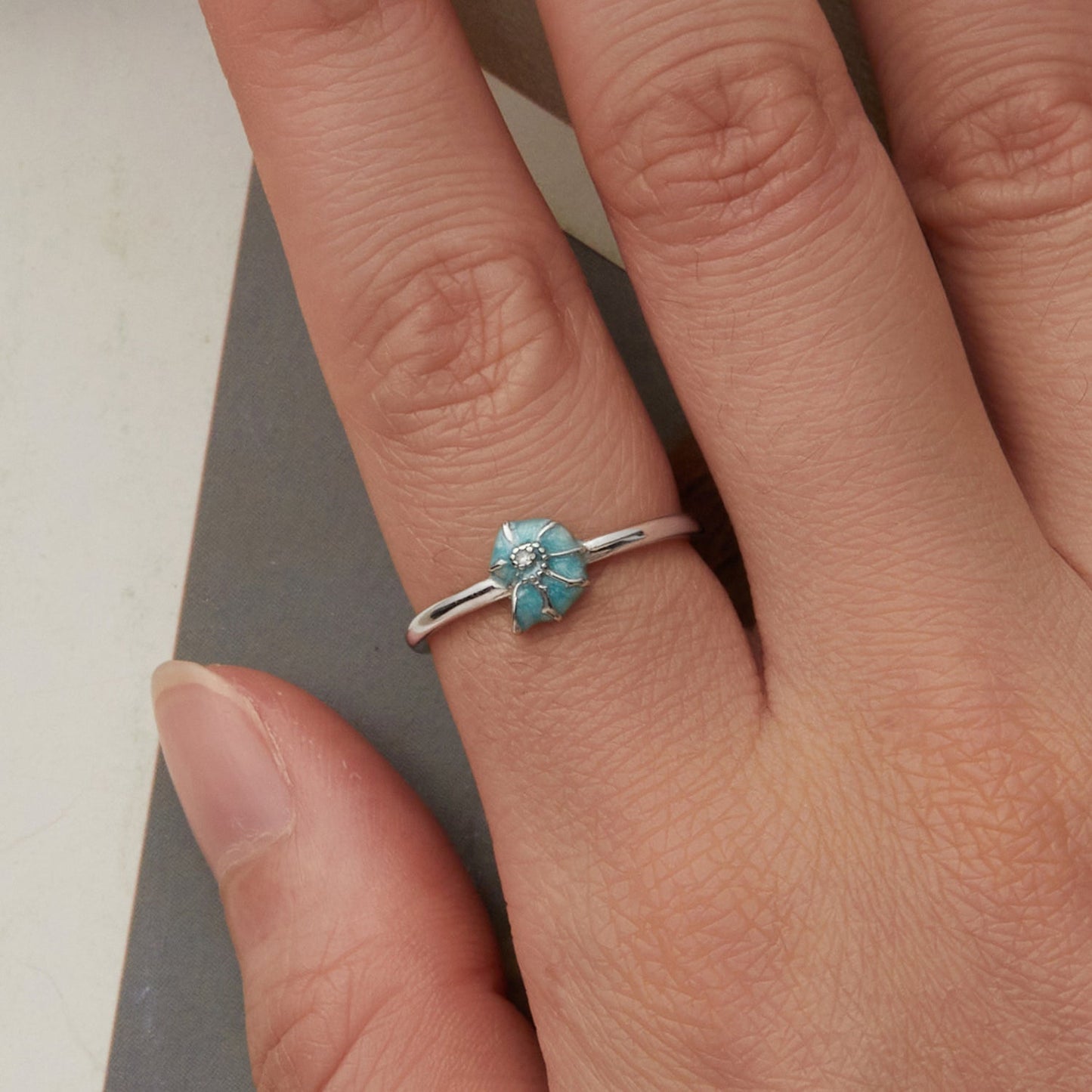 925 Sterling Silver Enamel Pavé CZ Spiral Ring for Women