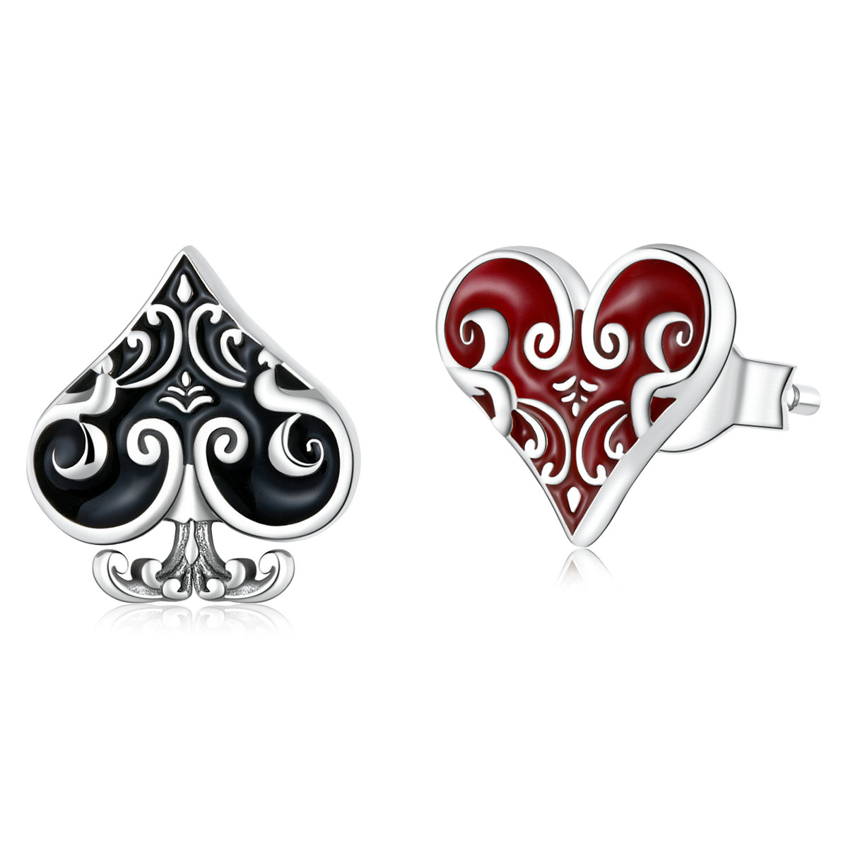 S925 Sterling Silver Oxidized Earrings with Enamel - Perfect for Any Occasion