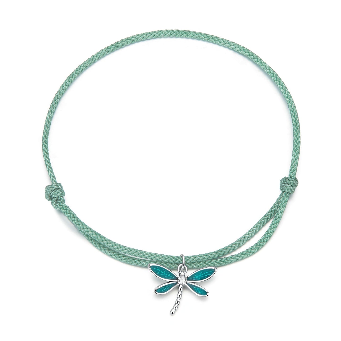 925 Sterling Silver Adjustable Bracelet with CZ and Enamel in Oxidized Finish for Women