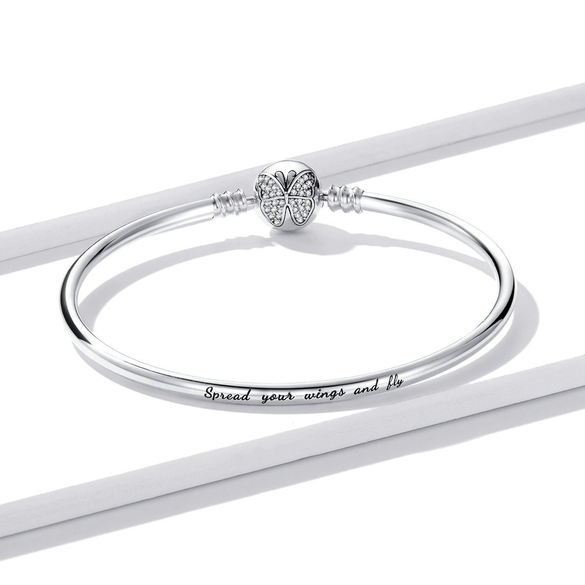 925 Sterling Silver 17.0 cm Oxidized CZ Bracelet for Women