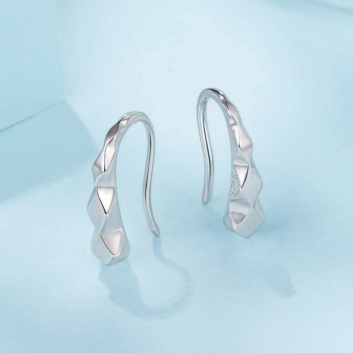 925 Sterling Silver White Gold Plated Earrings