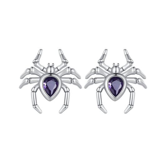 925 Sterling Silver Earrings with Pavé Setting CZ, Size 13*12mm