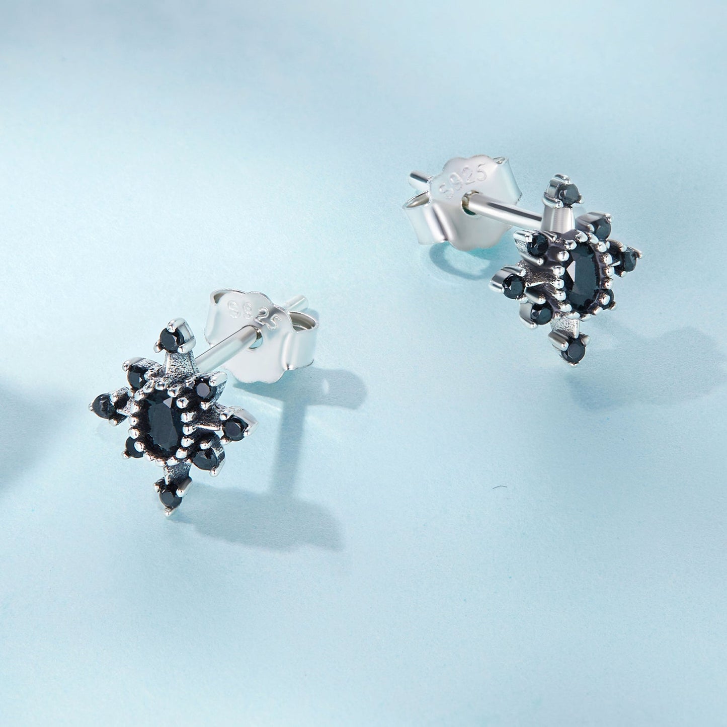 925 Sterling Silver Earrings with Pavé Setting CZ, Size 0.8*0.7cm for Women