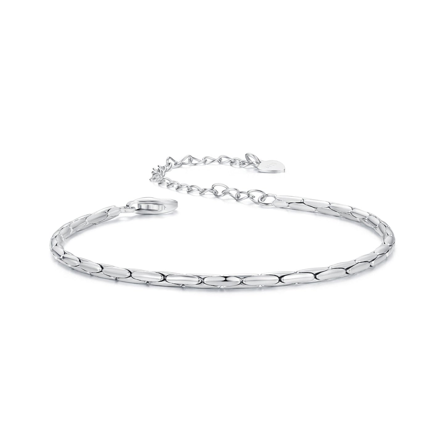 925 Sterling Silver + White Gold Plated Bracelet