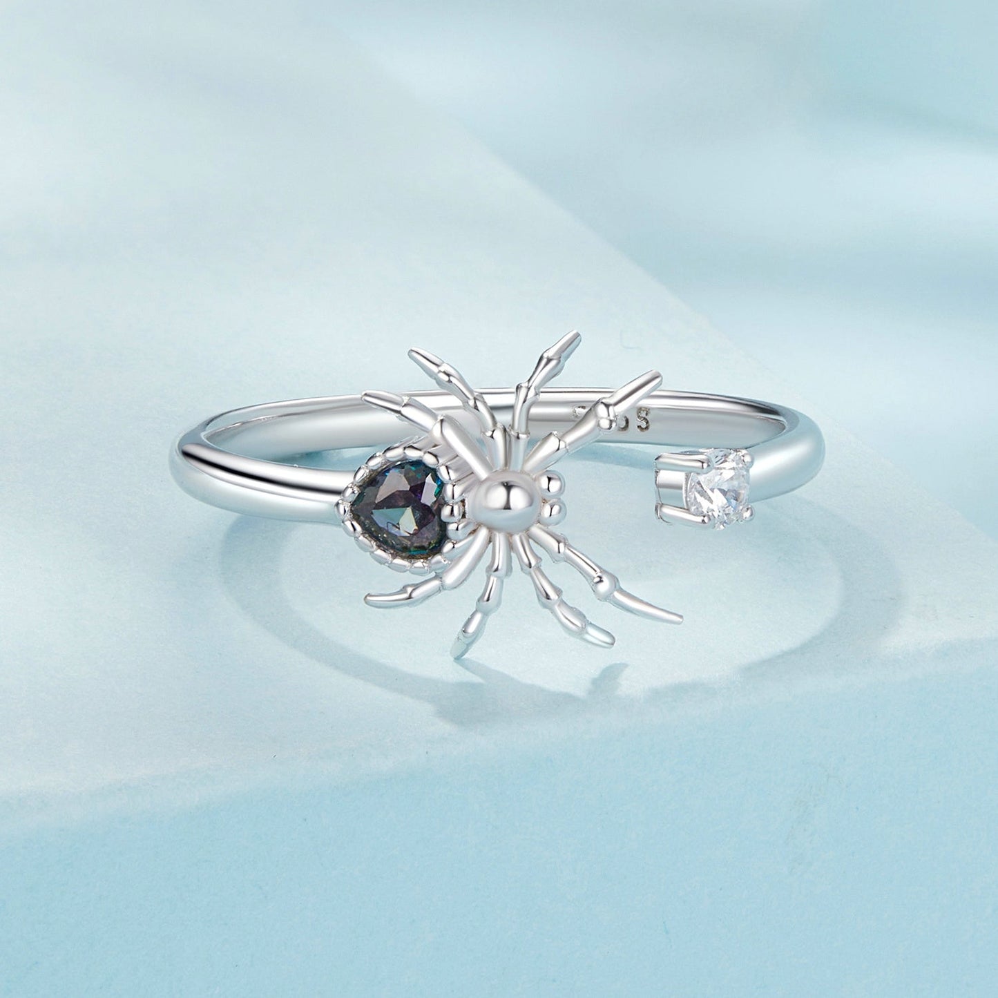 925 Sterling Silver White Gold Plated Ring with Pavé Setting CZ for Women