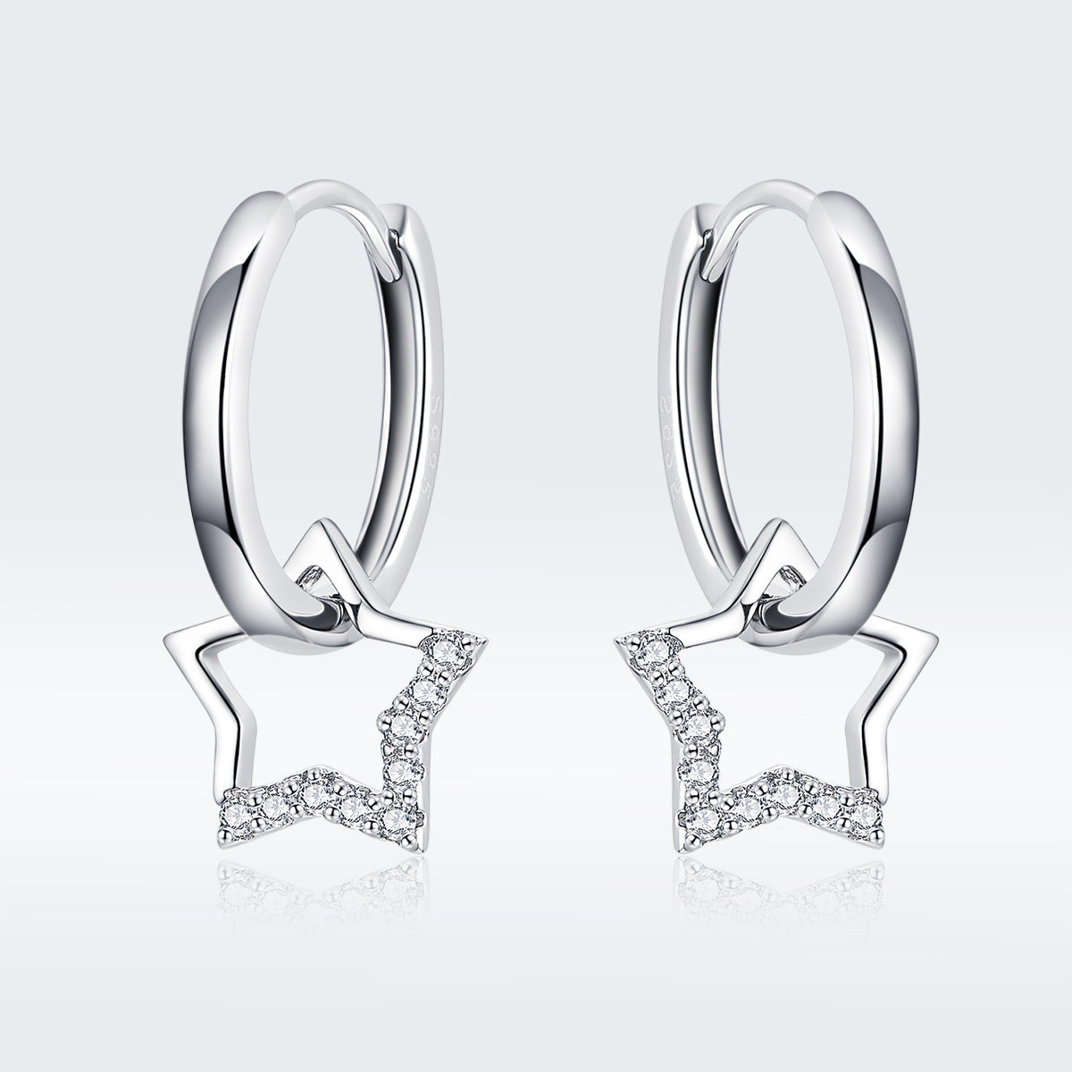 S925 Sterling Silver Plated Platinum CZ Earrings for Women