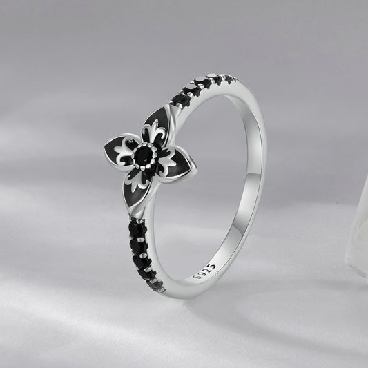 925 Sterling Silver Enamel 0.9x1.0cm Pendant Rings for Women
