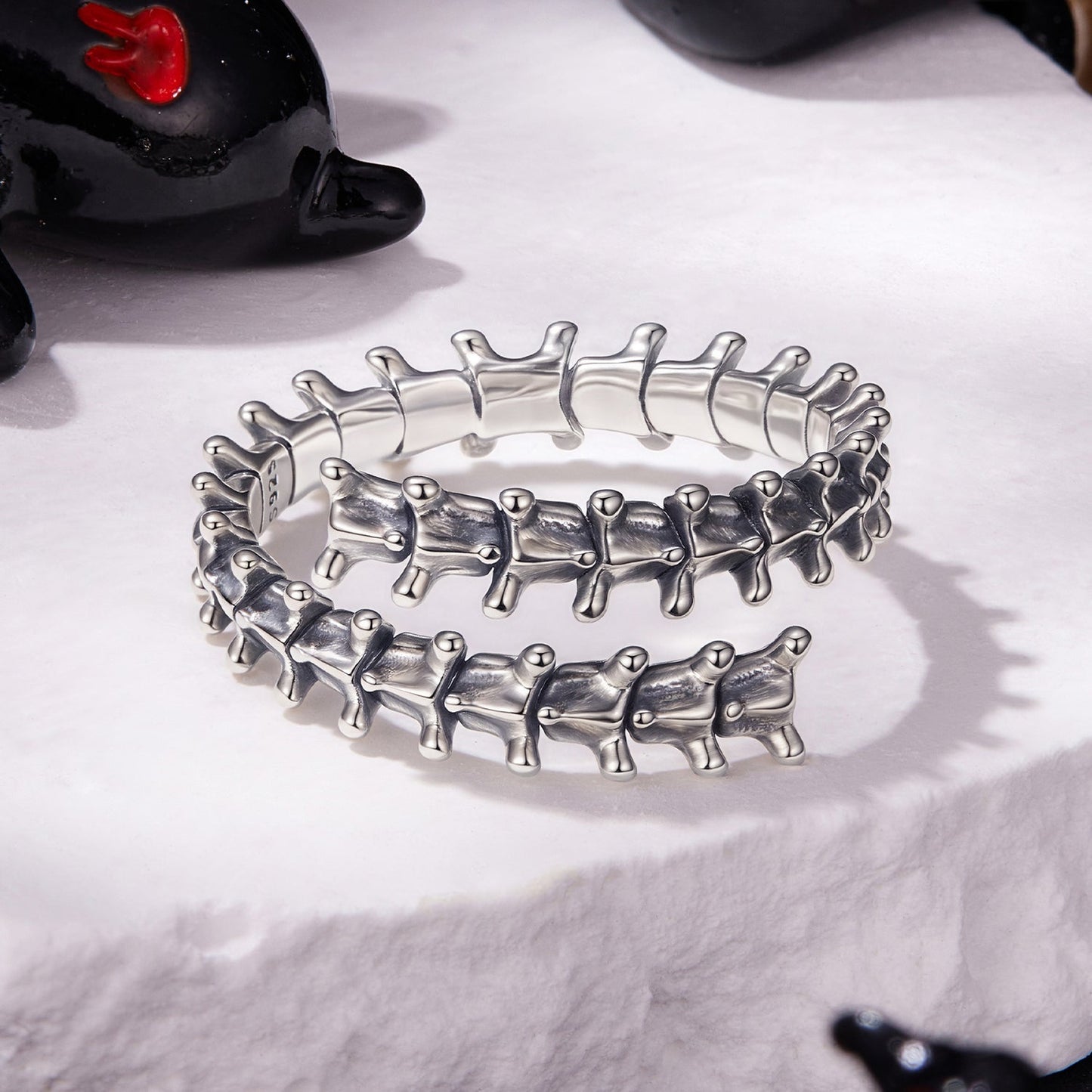 925 Sterling Silver Oxidized Silver Width 0.22-0.37cm Rings