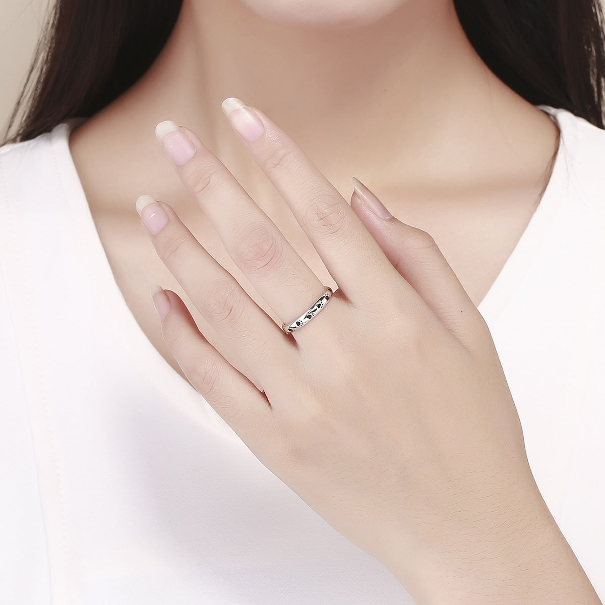 925 Sterling Silver Ring for Women - Size 5.0, Width 0.3cm