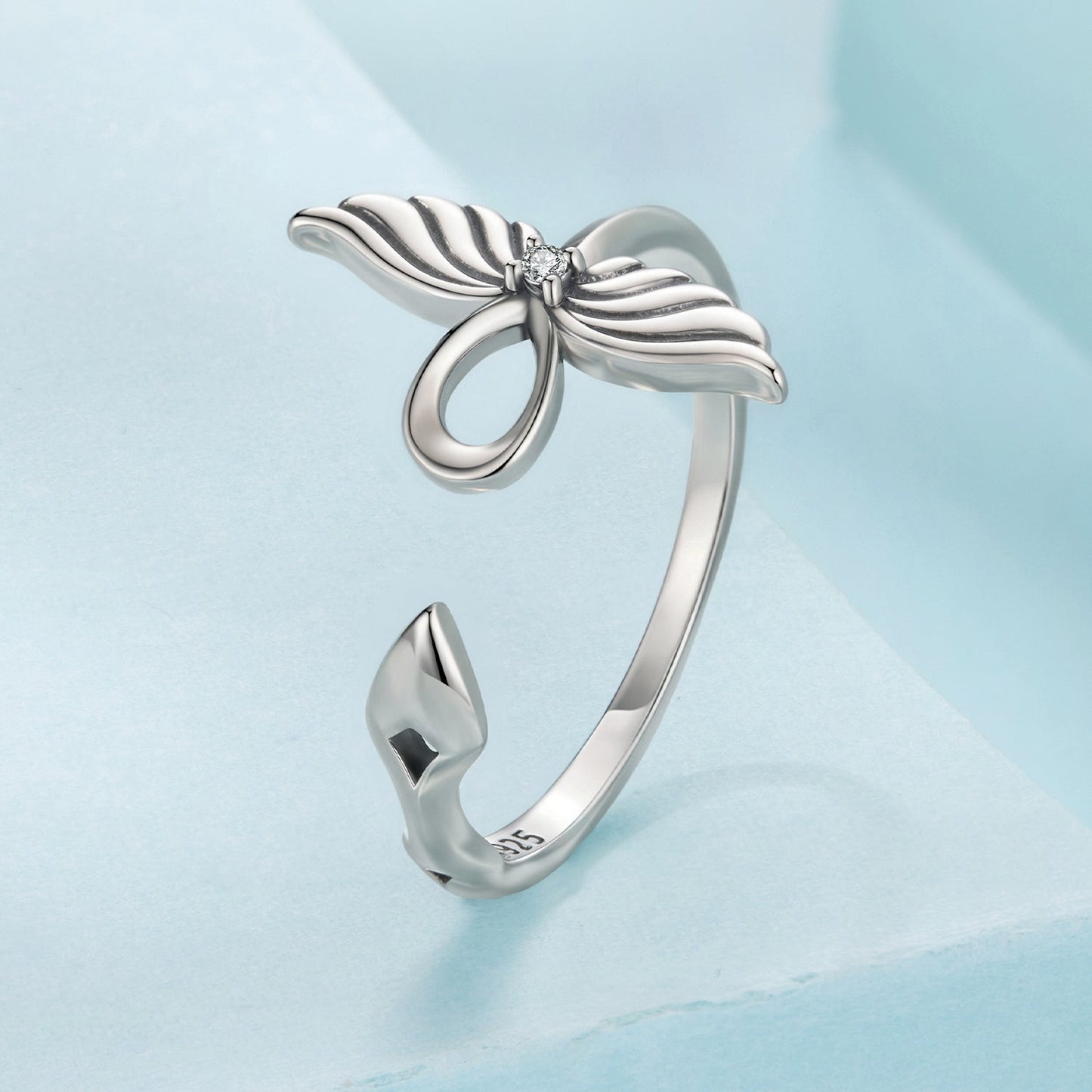 925 Sterling Silver Oxidized Silver Pavé Setting CZ Rings for Women