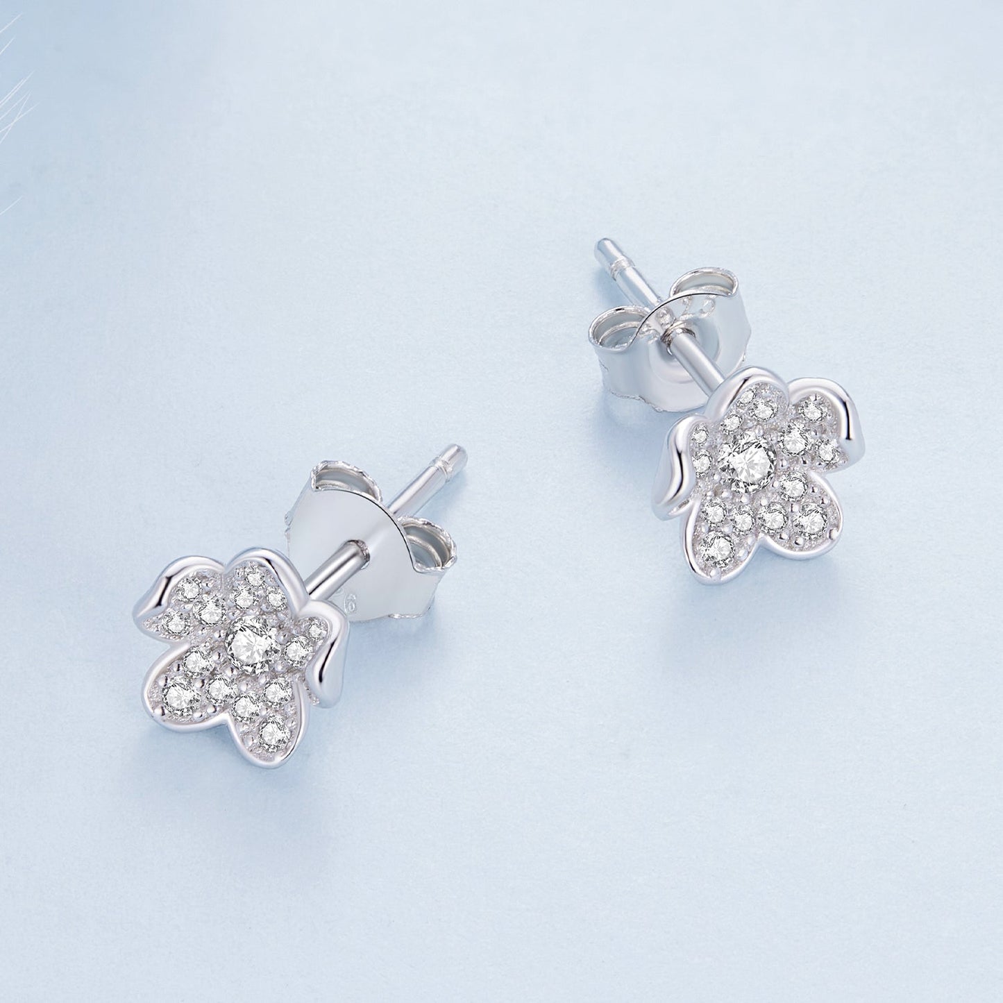 S925 Sterling Silver Pavé Setting CZ Earrings