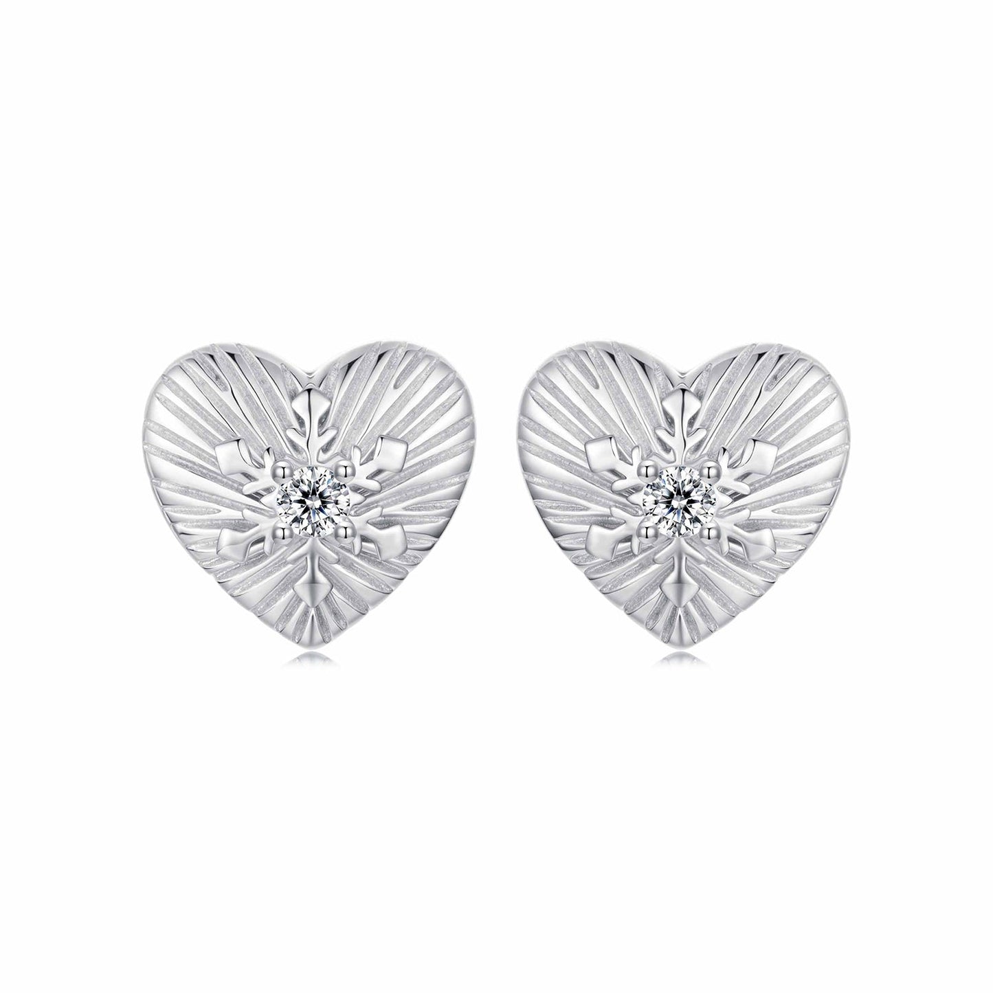 925 Sterling Silver Earrings with CZ in White Gold Plating for Women