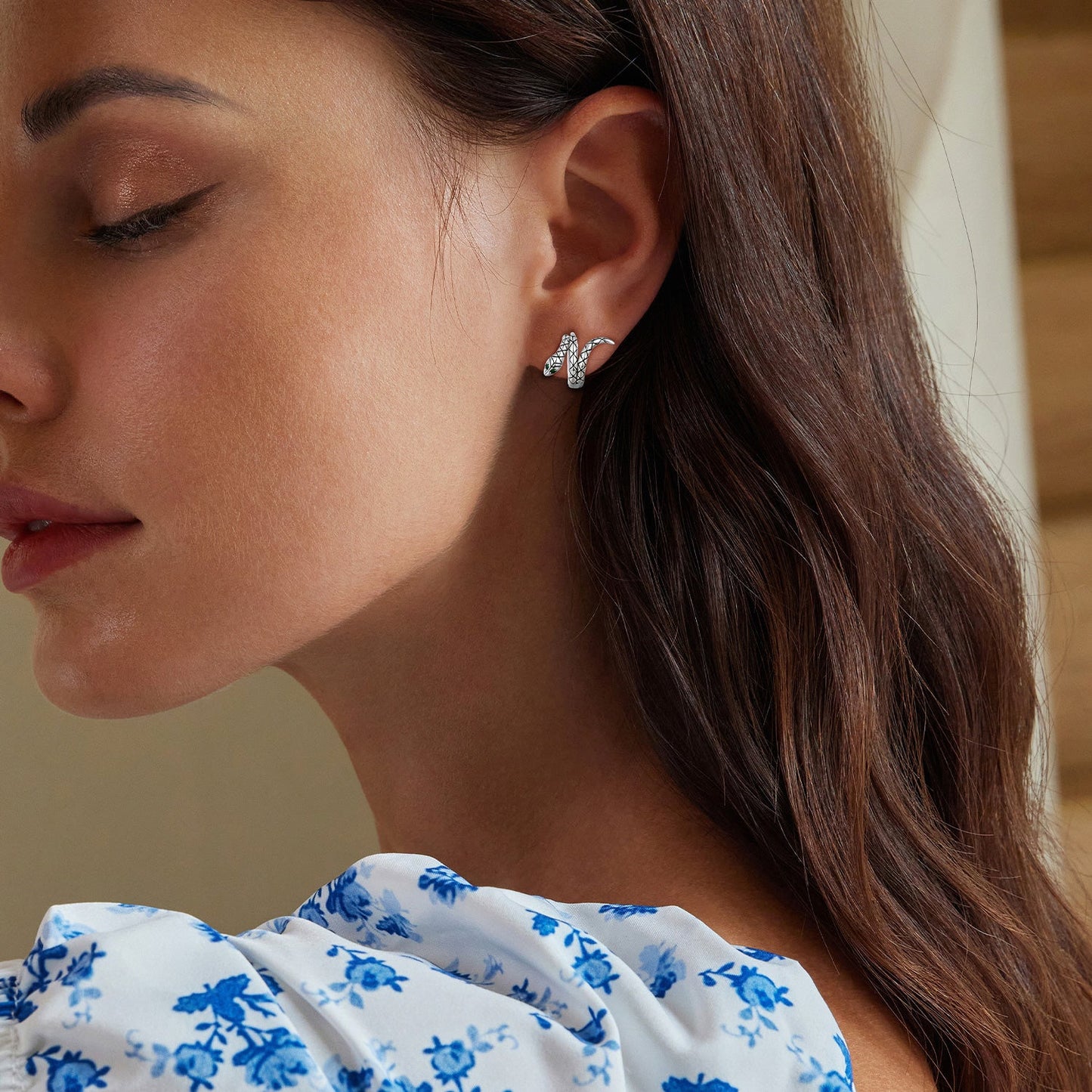 925 Sterling Silver Earrings with Pavé Setting CZ in Oxidized Finish