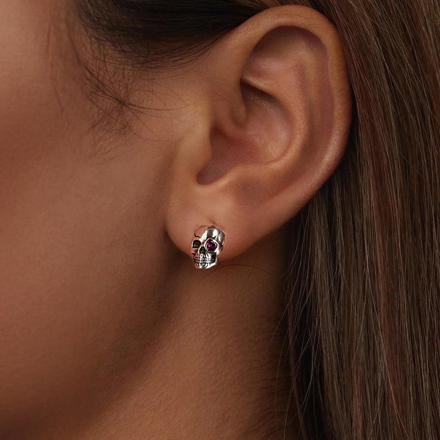 925 Sterling Silver Pavé Setting CZ Earrings 1x0.7cm for Women