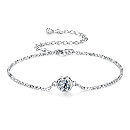 925 Sterling Silver 0.50 Carat Moissanite Bracelet for Women