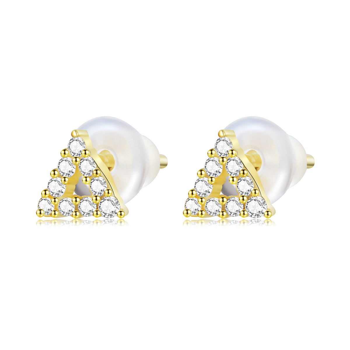 925 Sterling Silver & Plated Gold CZ Earrings for Women