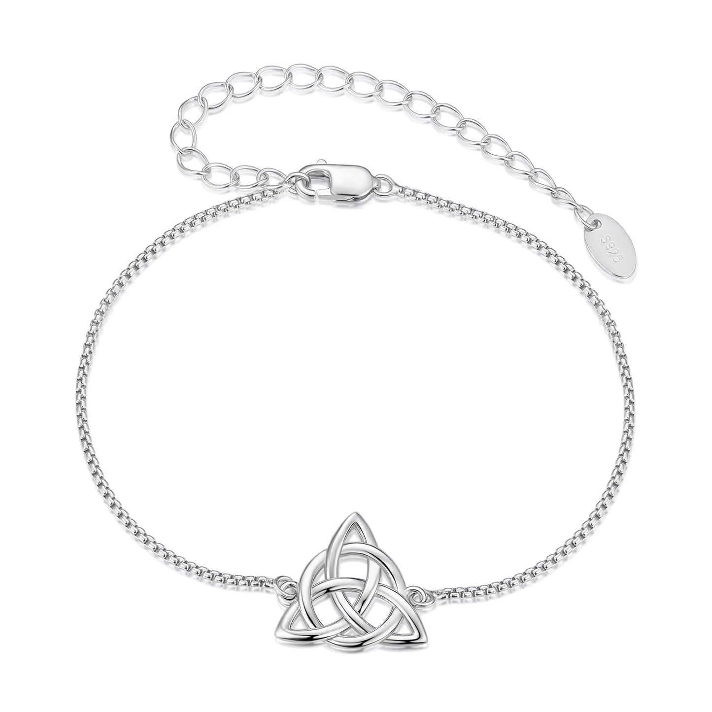 925 Sterling Silver White Gold Plated Bracelet with Length 15+6cm for Women