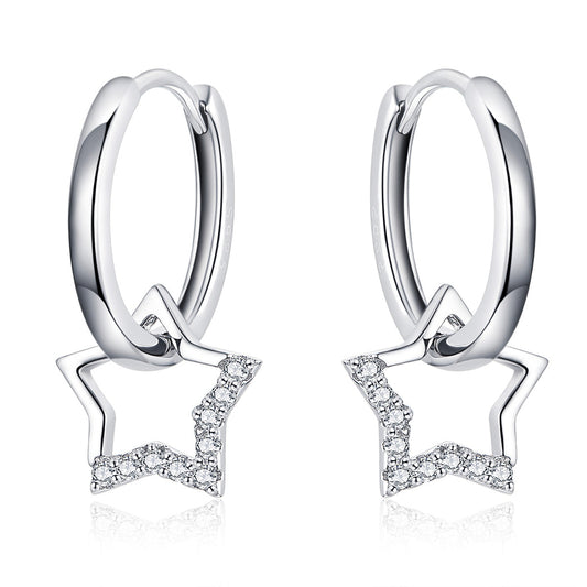 S925 Sterling Silver Plated Platinum CZ Earrings for Women