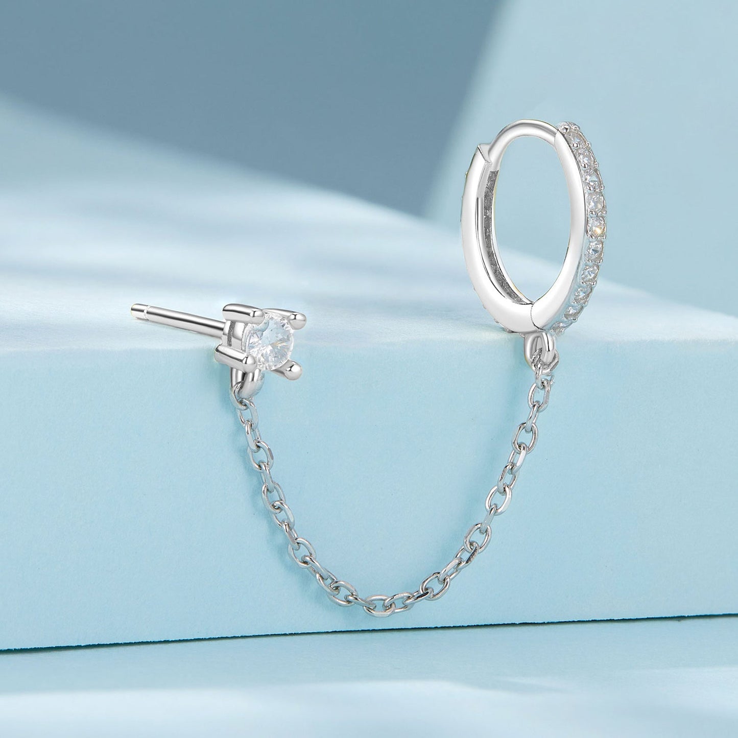 S925 Sterling Silver 3mm Pavé Setting CZ Earrings for Women