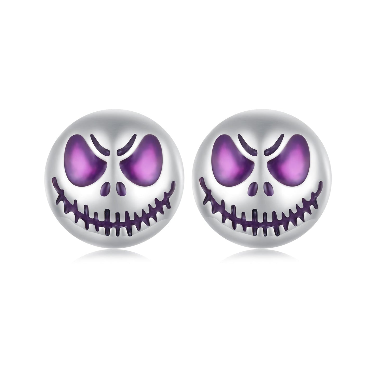 925 Sterling Silver Enamel Oxidized Earrings - 8mm for Women