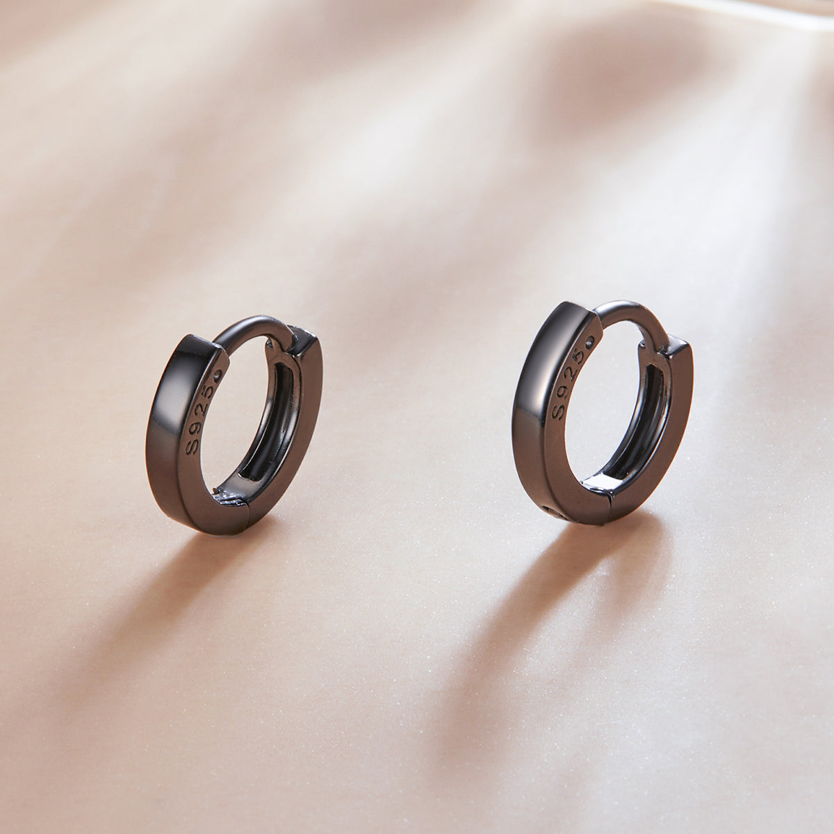 925 Sterling Silver & Plated Black Gold Earrings