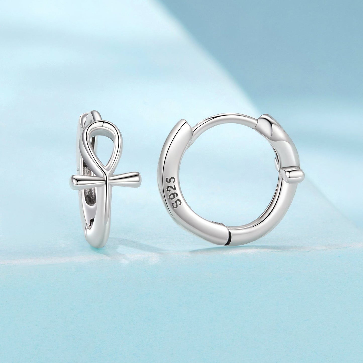 925 Sterling Silver Oxidized Silver Earrings 1.2x0.6cm for Women