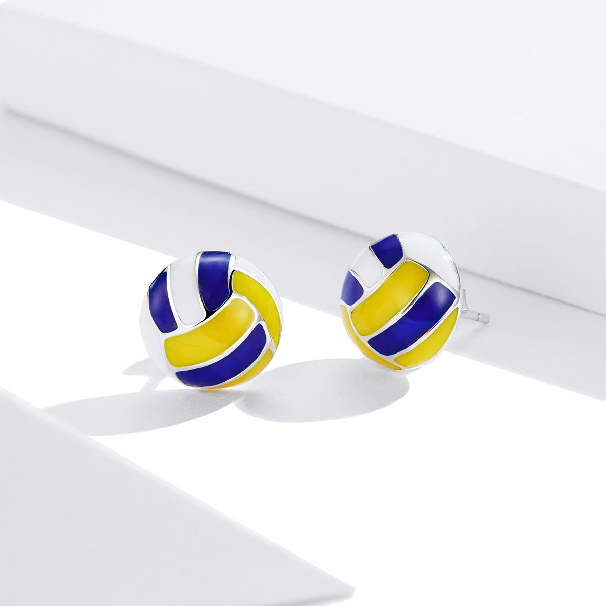 925 Sterling Silver Oxidized Enamel Earrings for Women