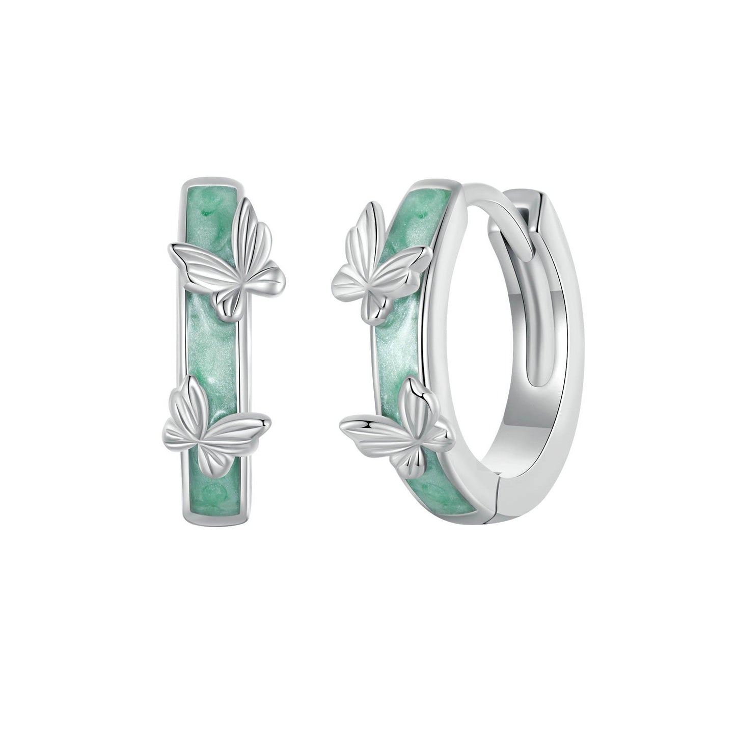925 Sterling Silver Earrings with Enamel Process and Platinum Plating for Women