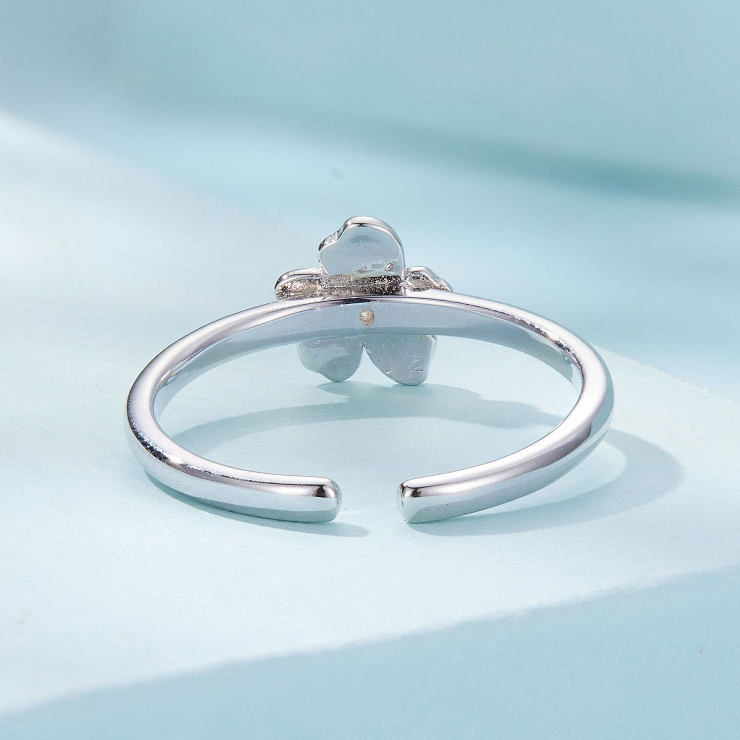 S925 Sterling Silver Enamel Plated Platinum Ring