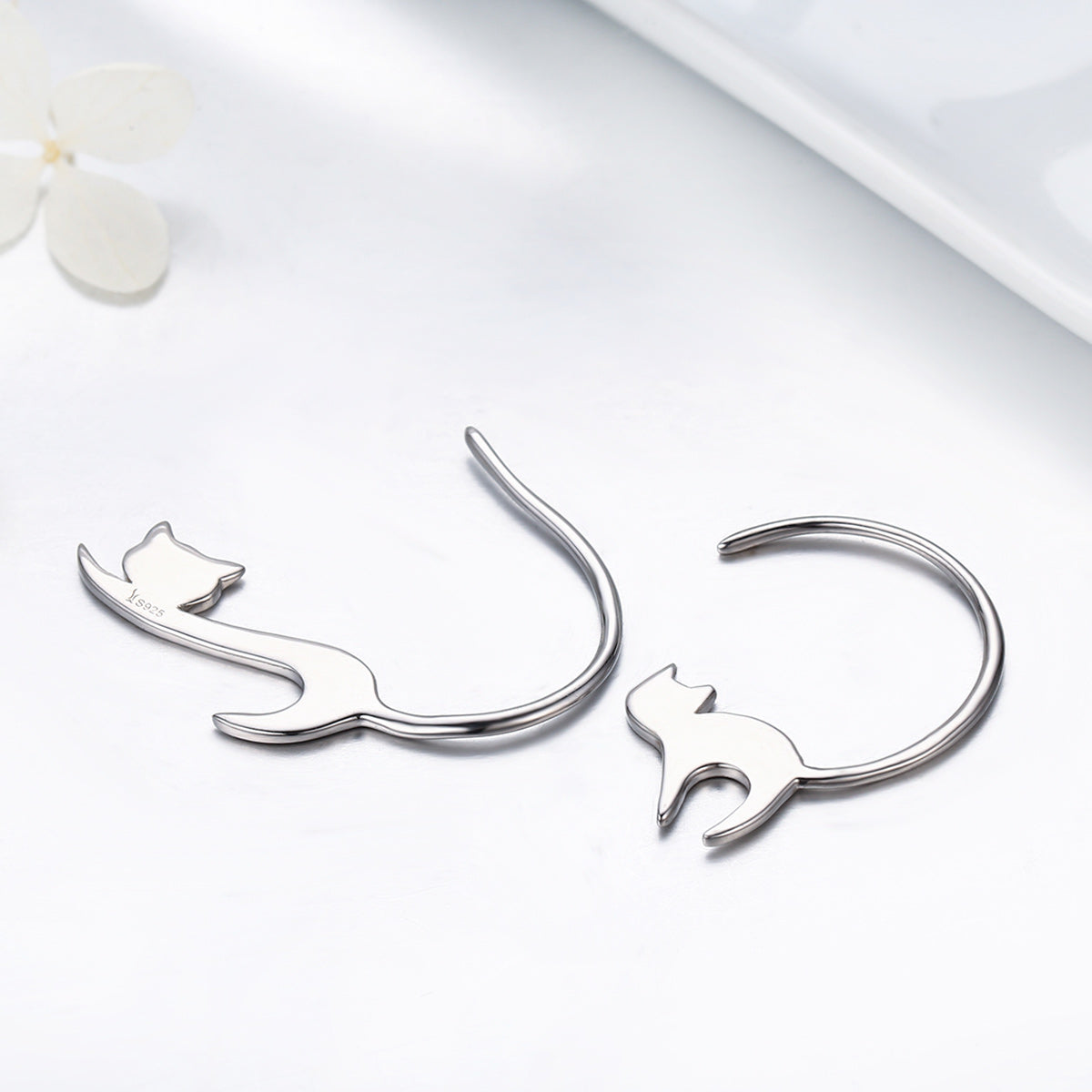 925 Sterling Silver Earrings for Women - 3*2.5cm, Platinum Plated