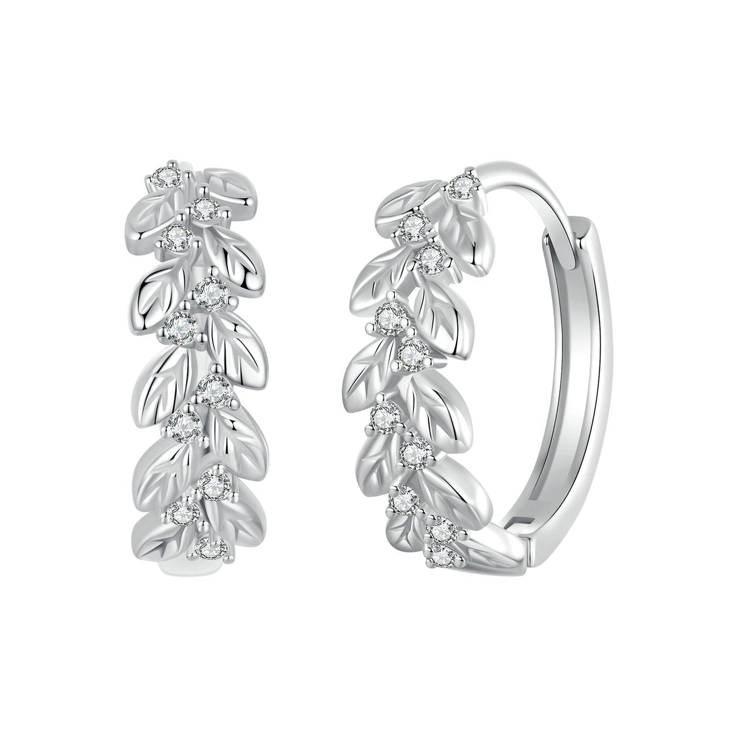 925 Sterling Silver Earrings with Pavé Setting CZ