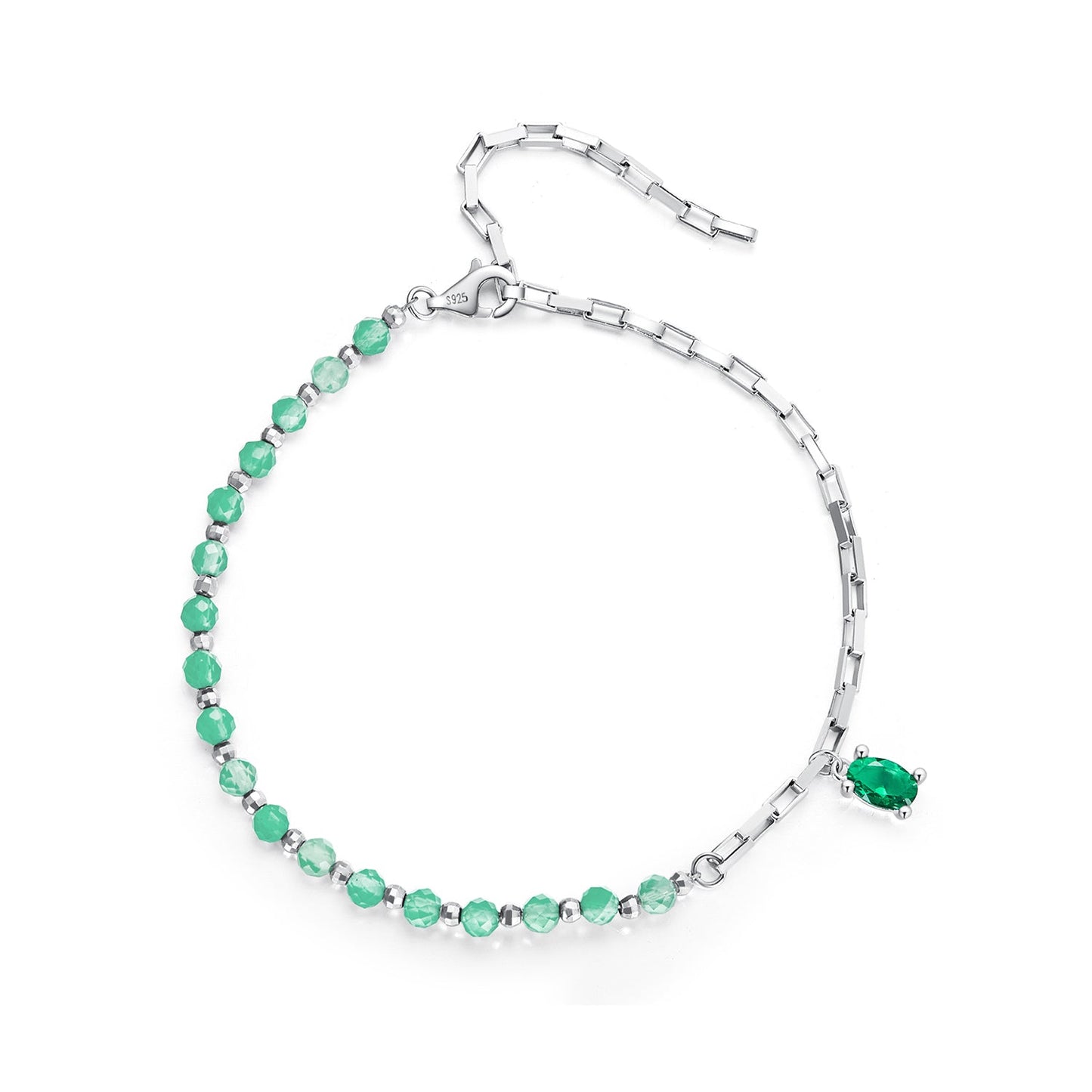 925 Sterling Silver Bracelet with Pavé Setting CZ - 210mm - for Women