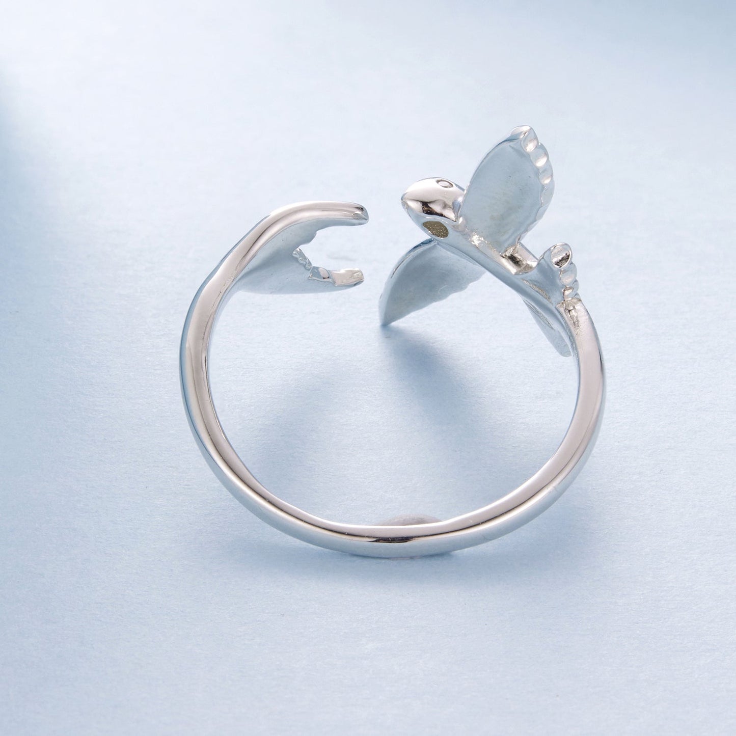 925 Sterling Silver White Enamel Pavé Set CZ Ring for Women