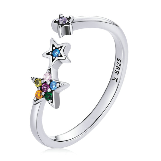 925 Sterling Silver Oxidized Pavé Setting CZ Ring