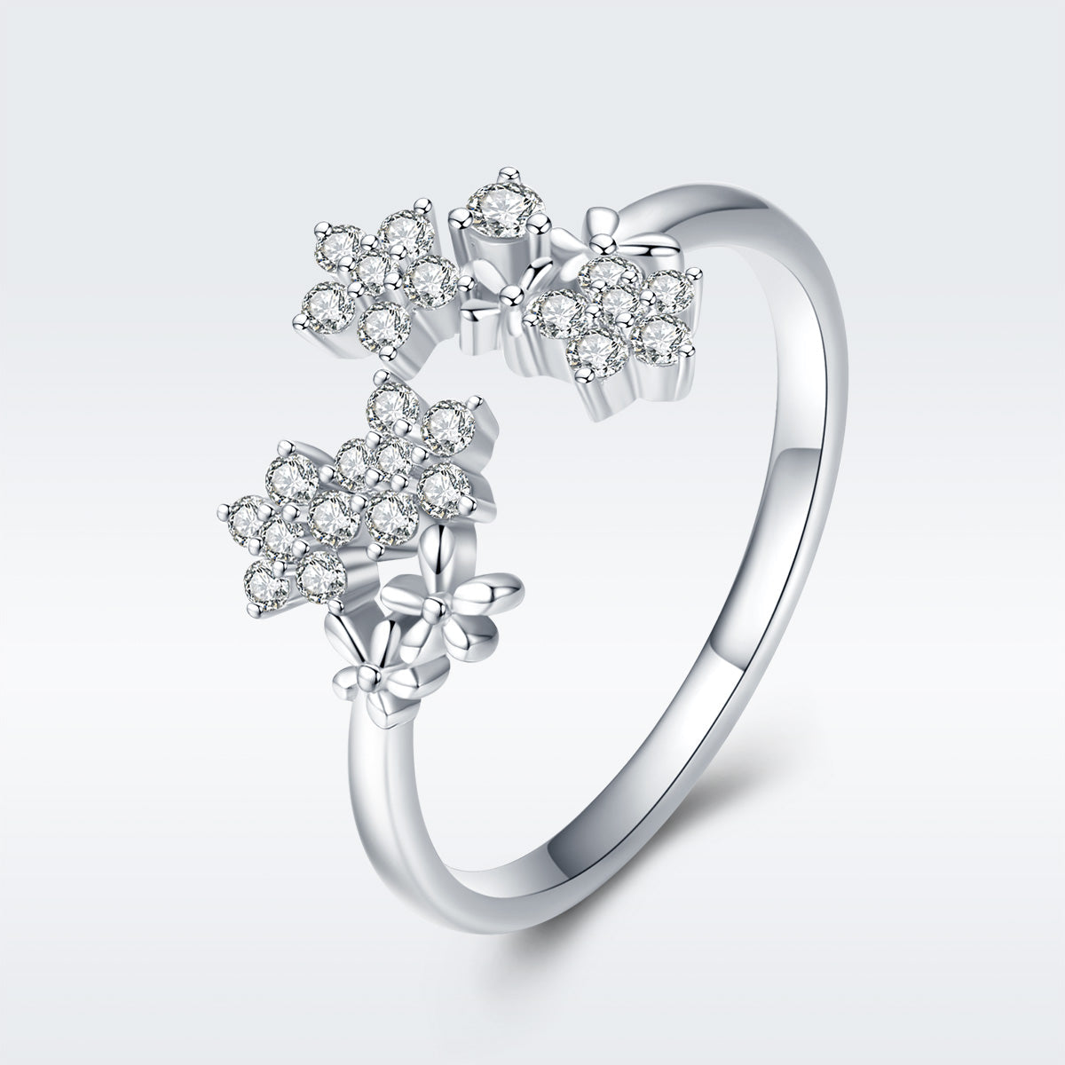S925 Sterling Silver Pavé Setting CZ Ring for Women