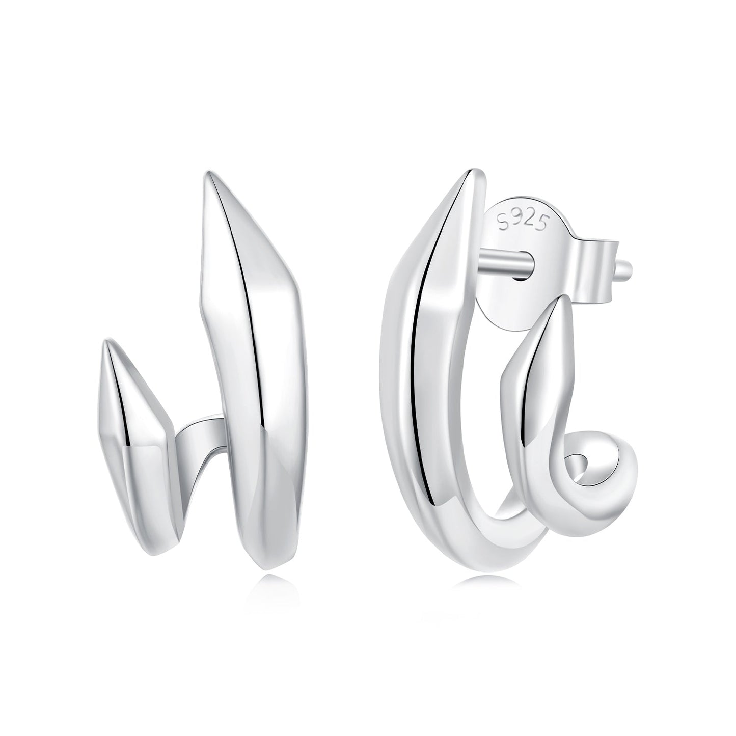 925 Sterling Silver Oxidized Silver Earrings Size 1.3*0.7cm