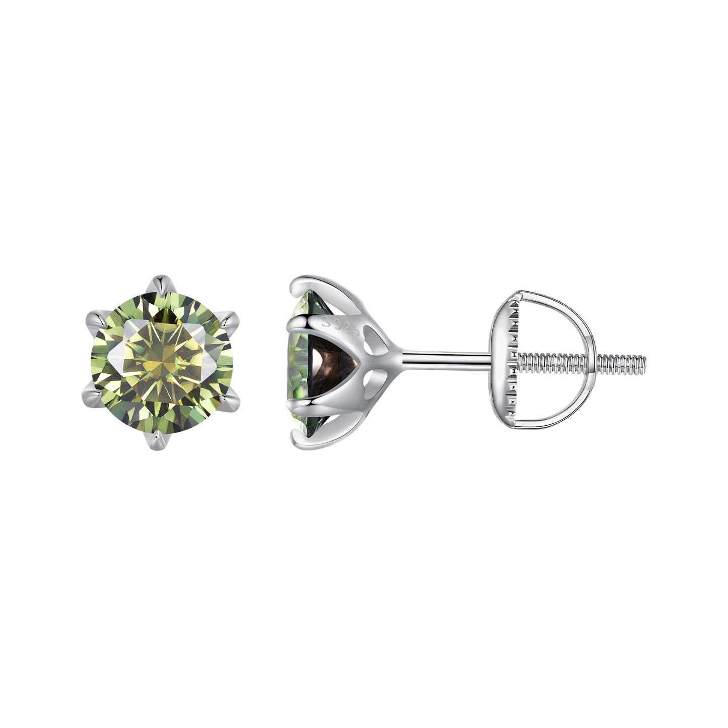 925 Sterling Silver Moissanite 1.00 Carat Earrings Size 7.0mm for Women