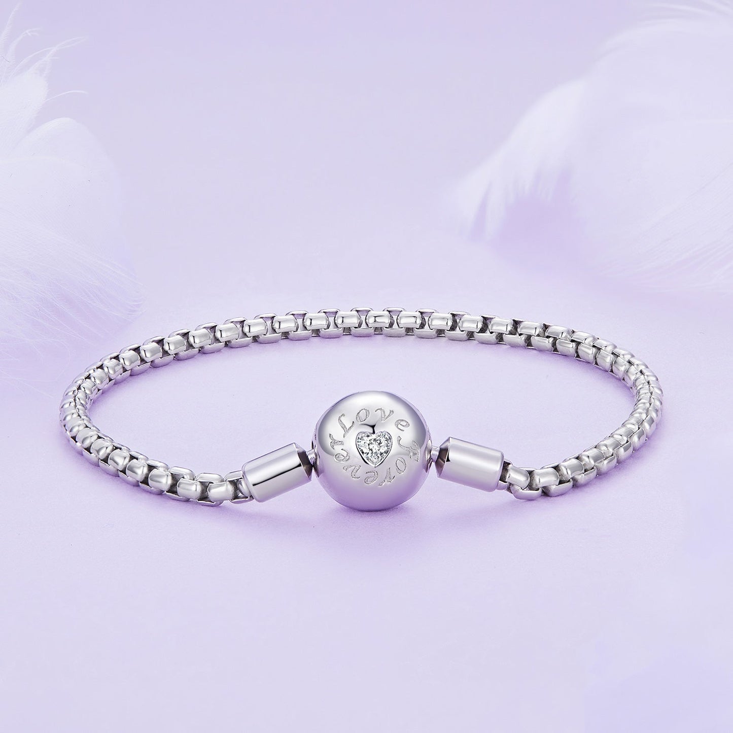 925 Sterling Silver Bracelet 19cm with CZ Stones for Women