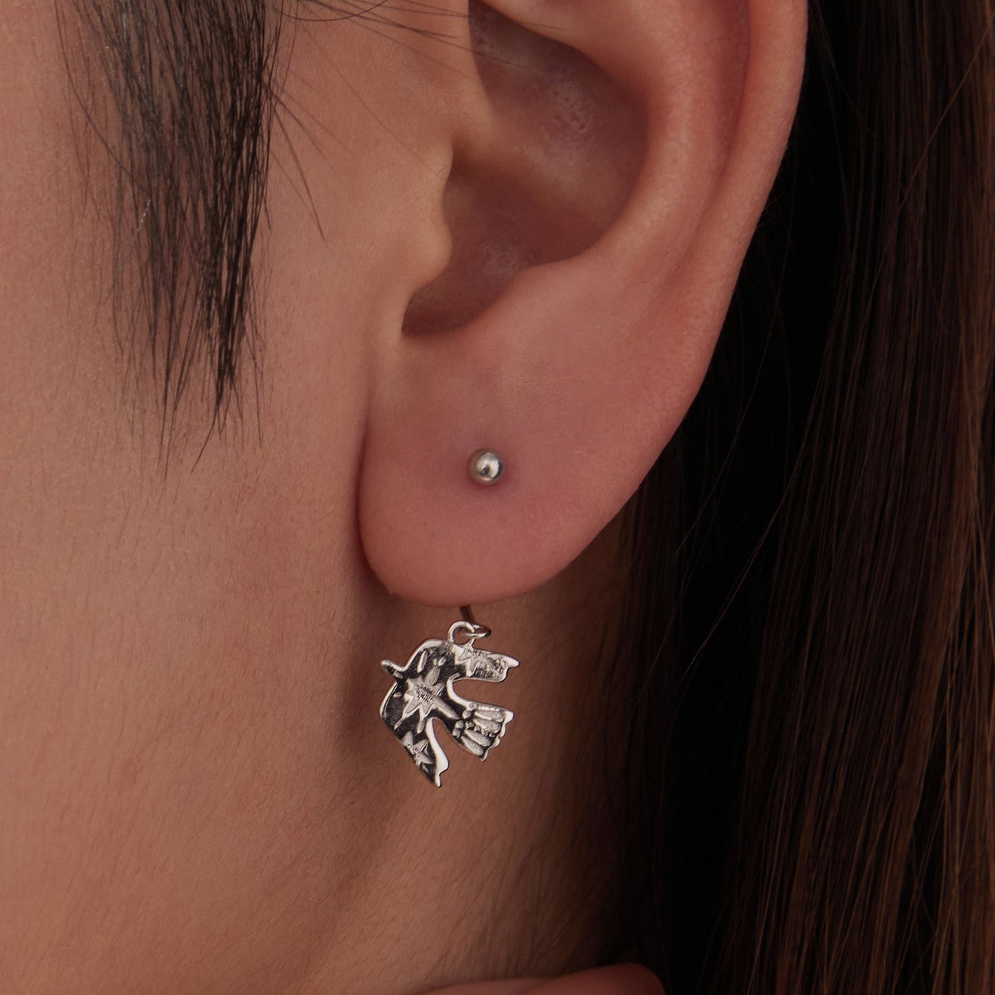 925 Sterling Silver Earrings with Pavé Setting CZ and White Gold Plating for Women