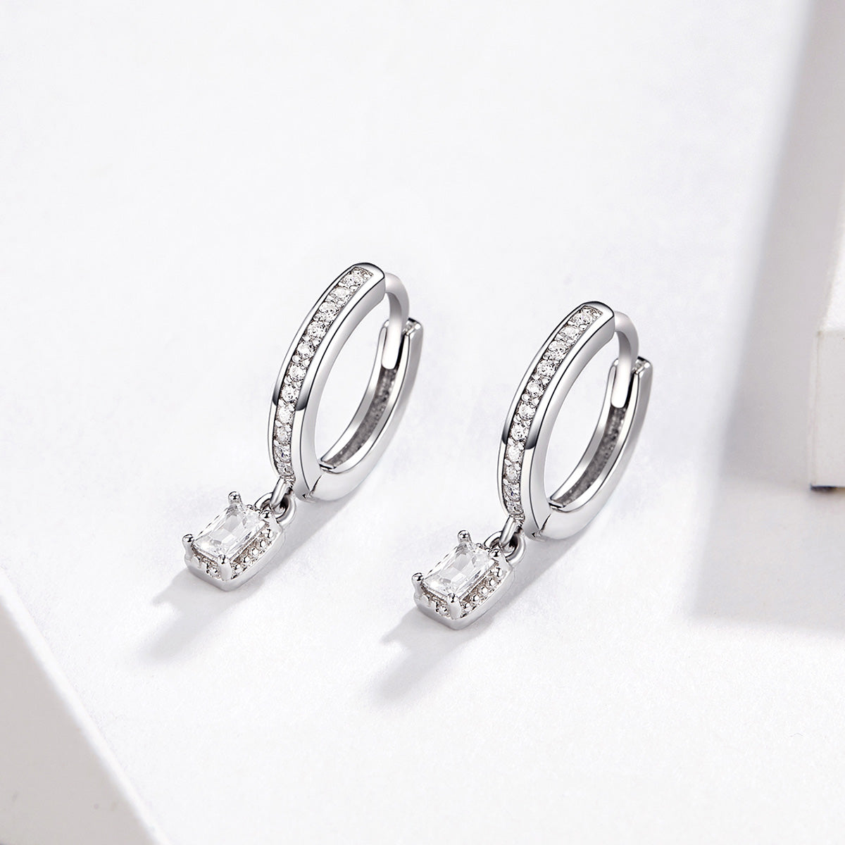 925 Sterling Silver 1.7cm Pavé Setting CZ Earrings