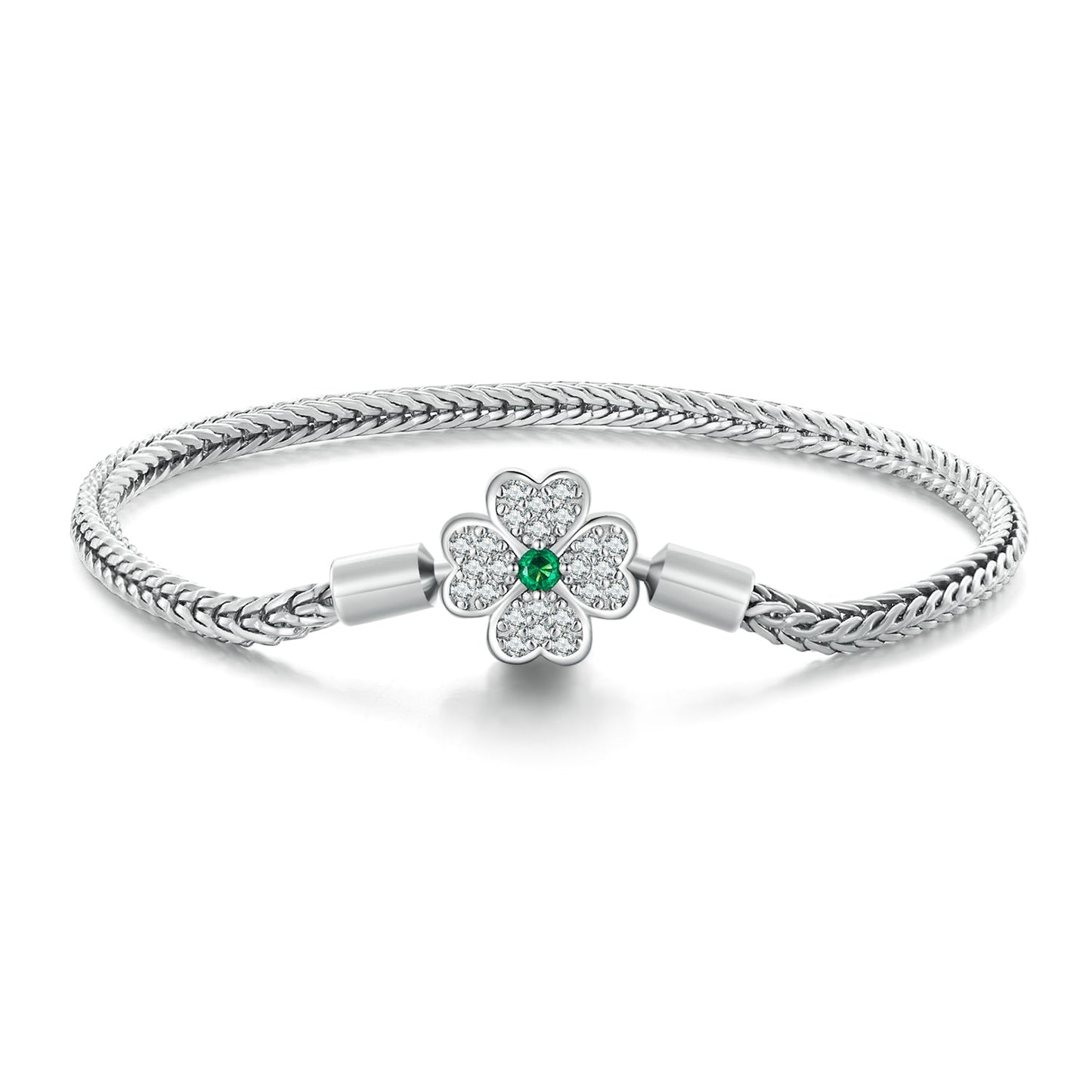 925 Sterling Silver Plated Platinum Bracelet with 3mm Rope for Women